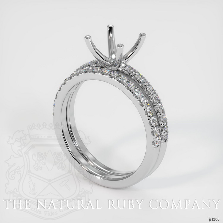 14K White Gold Pave Ring Setting