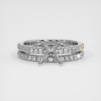 14K White Gold Pave Ring Image