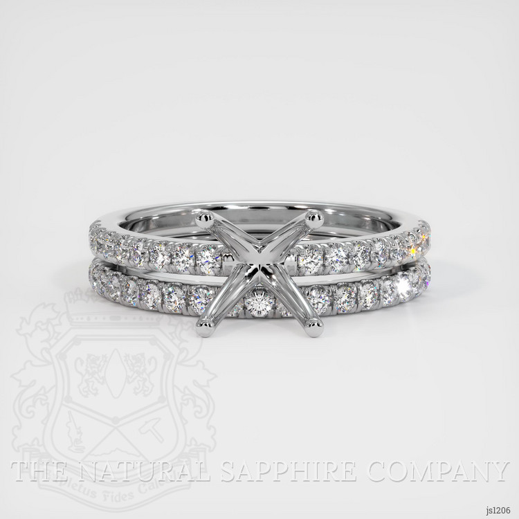 14K White Gold Pave Ring Setting