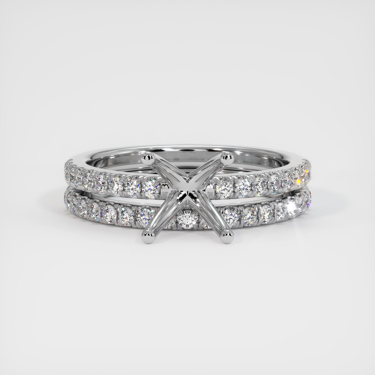 14K White Gold Pave Ring Setting