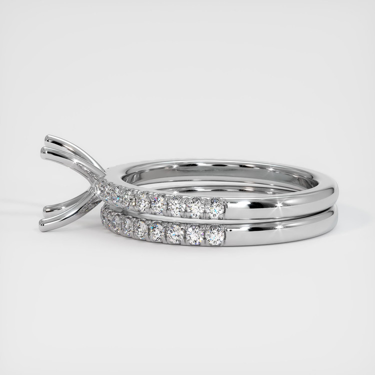 14K White Gold Pave Ring Setting