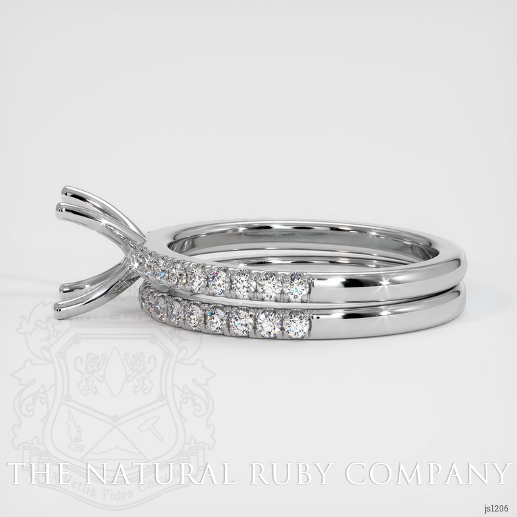 14K White Gold Pave Ring Setting