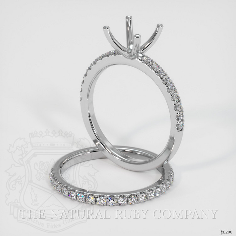 14K White Gold Pave Ring Setting