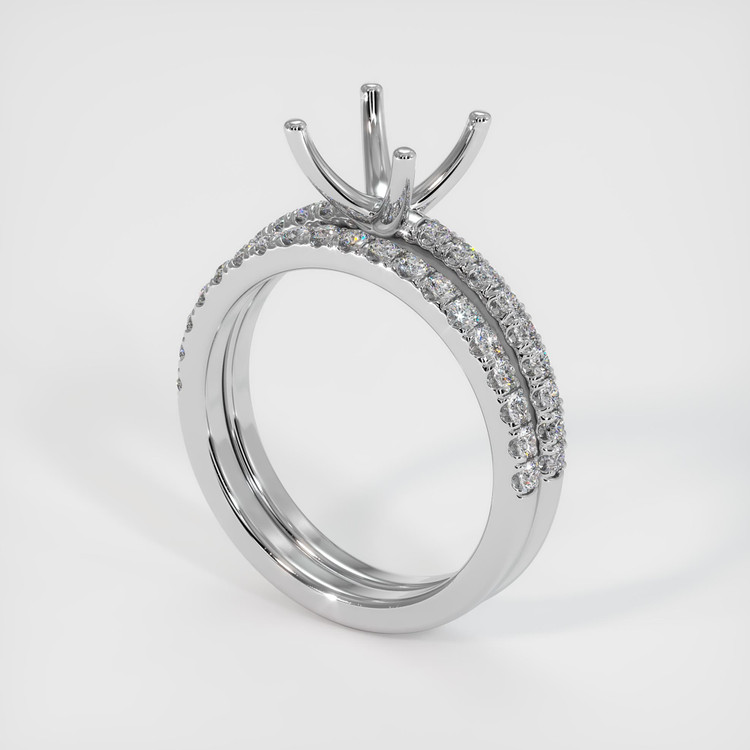 18K White Gold Pave Ring Setting