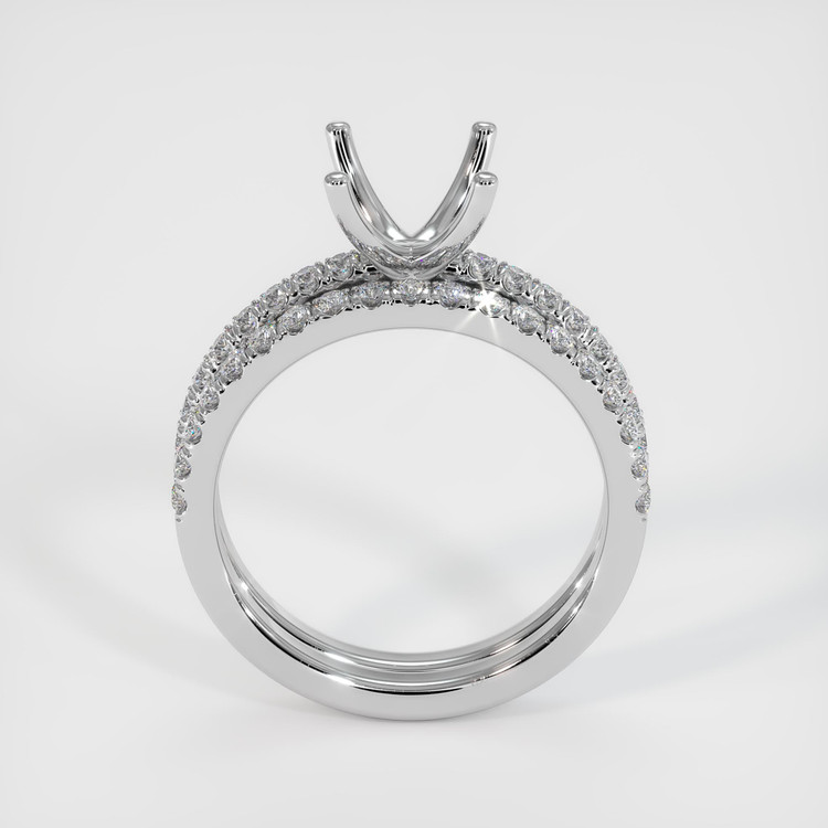 18K White Gold Pave Ring Setting