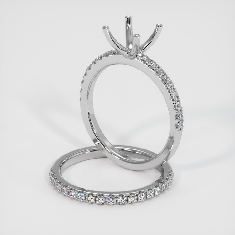 18K White Gold Pave Ring Setting