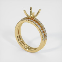 14K Yellow Gold Pave Ring Setting Video