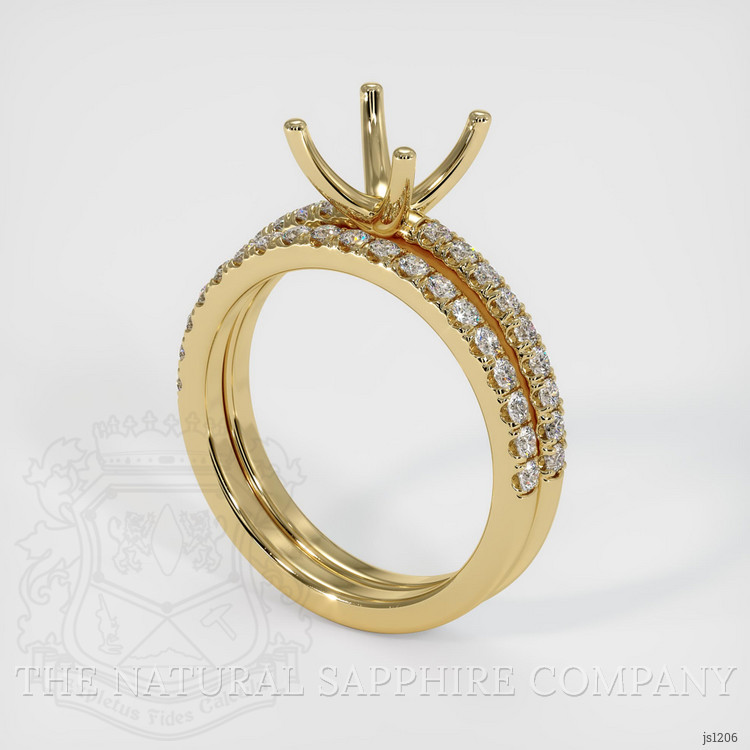 14K Yellow Gold Pave Ring Setting