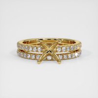14K Yellow Gold Pave Ring Setting Image
