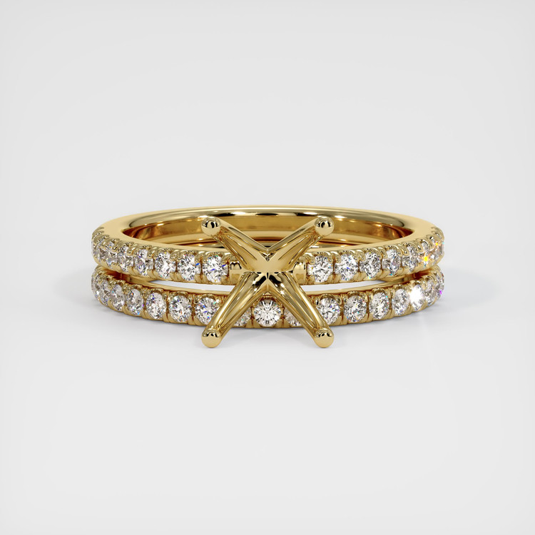 14K Yellow Gold Pave Ring Setting