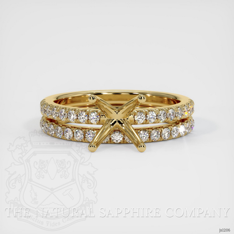 14K Yellow Gold Pave Ring Setting