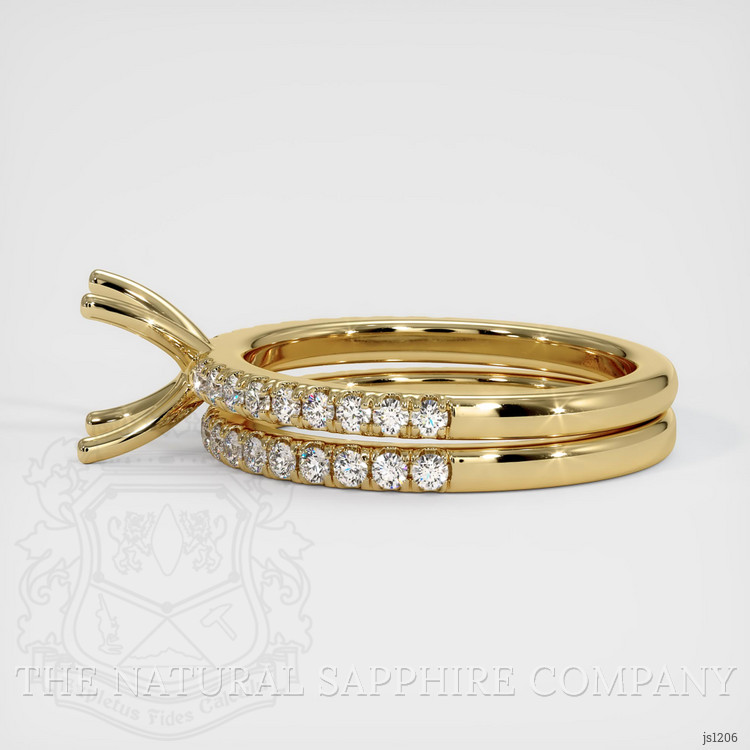 14K Yellow Gold Pave Ring Setting
