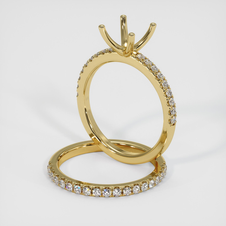 14K Yellow Gold Pave Ring Setting