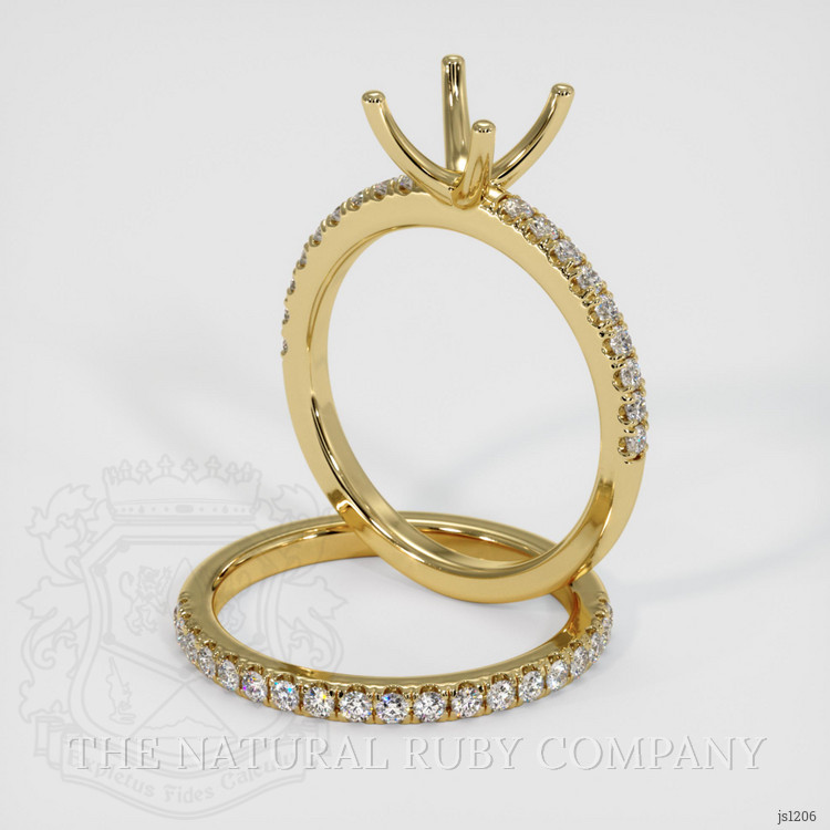 14K Yellow Gold Pave Ring Setting
