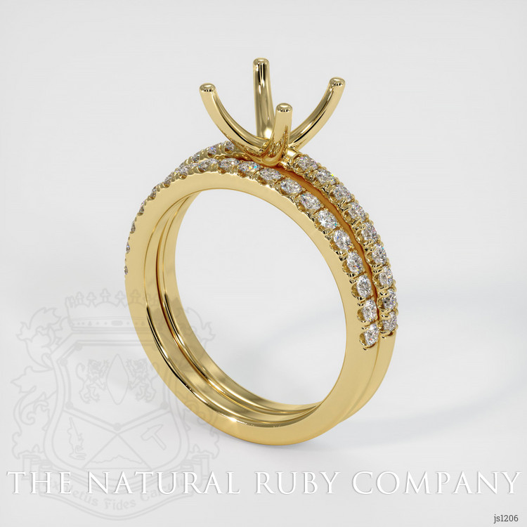 18K Yellow Gold Pave Ring Setting