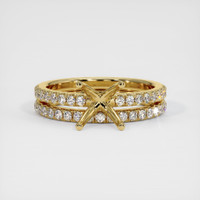 18K Yellow Gold Pave Ring Setting Image