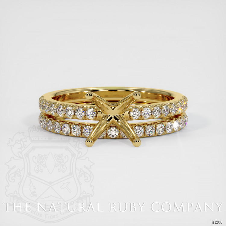 18K Yellow Gold Pave Ring Setting