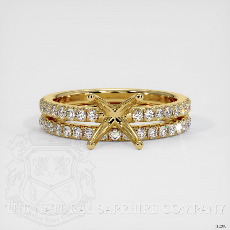 18K Yellow Gold Pave Ring Setting