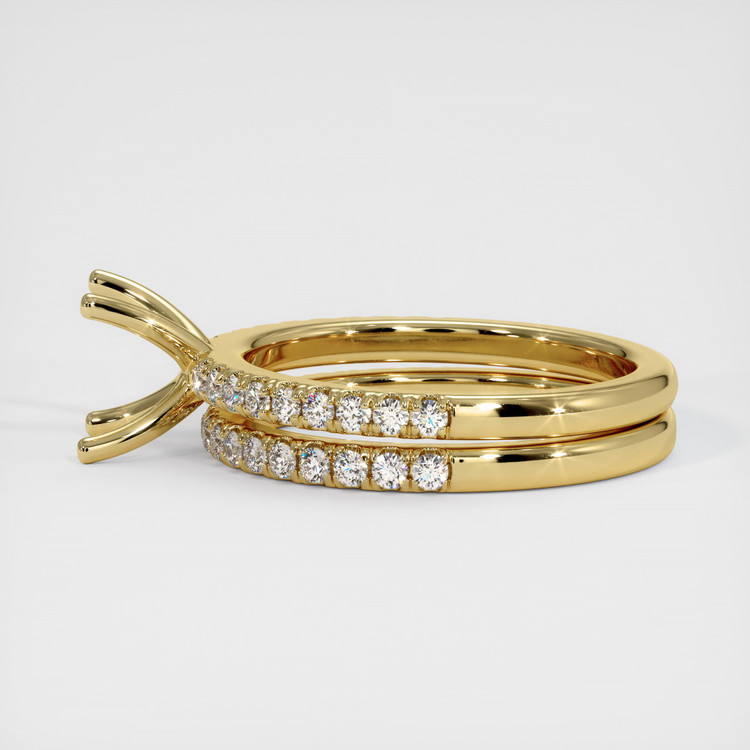 18K Yellow Gold Pave Ring Setting