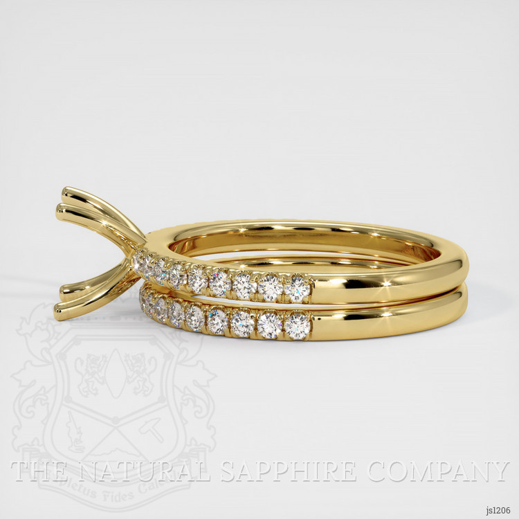 18K Yellow Gold Pave Ring Setting