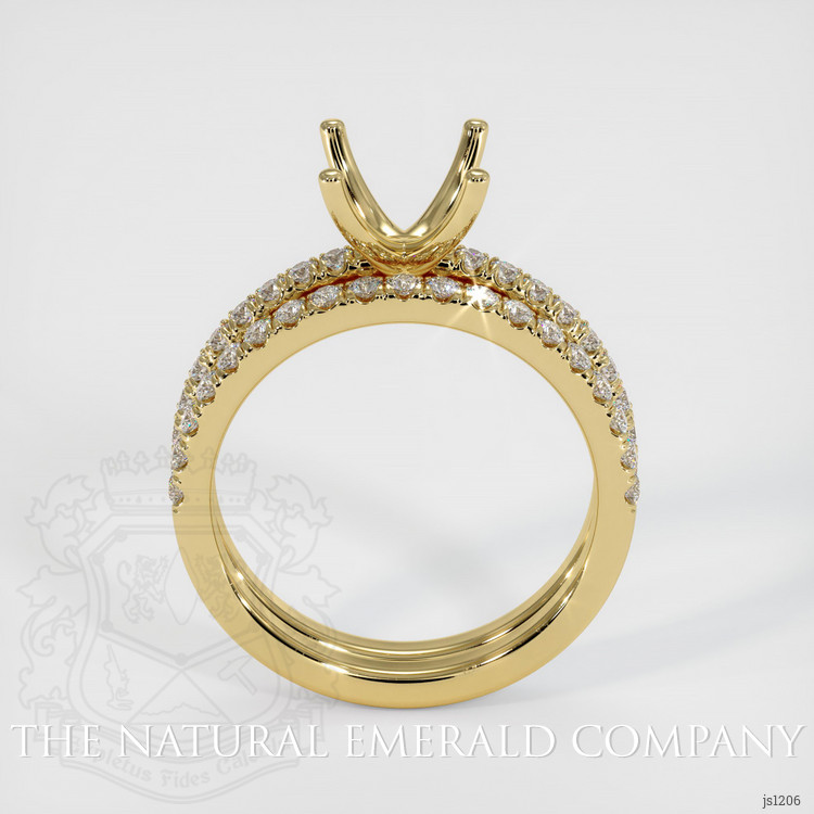 18K Yellow Gold Pave Ring Setting