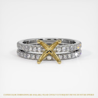 14K Yellow & White Pave Ring Setting Image