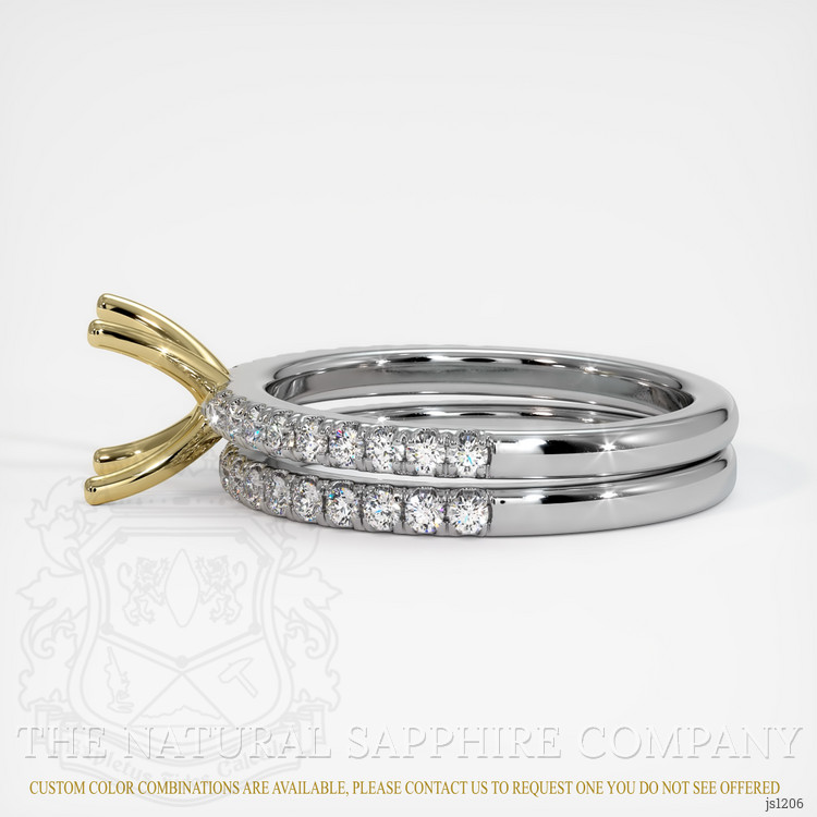 14K Yellow & White Pave Ring Setting