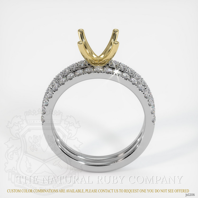 14K Yellow & White Pave Ring Setting