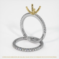 14K Yellow & White Pave Ring Setting Image