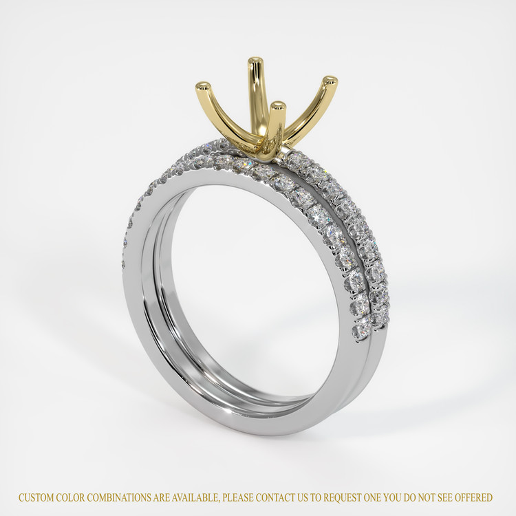 18K Yellow & White Pave Ring Setting