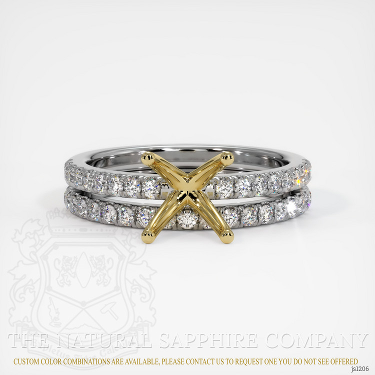 18K Yellow & White Pave Ring Setting
