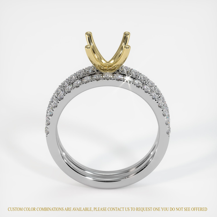 18K Yellow & White Pave Ring Setting