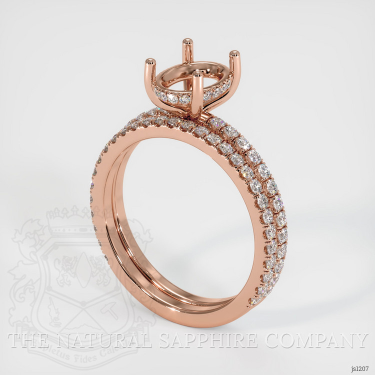14K Rose Gold Pave Ring Setting