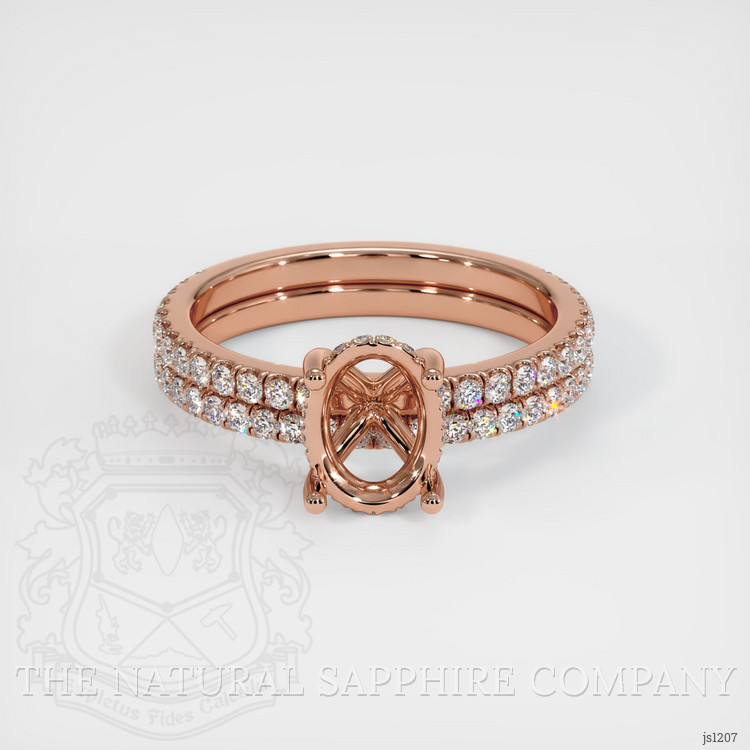 14K Rose Gold Pave Ring Setting