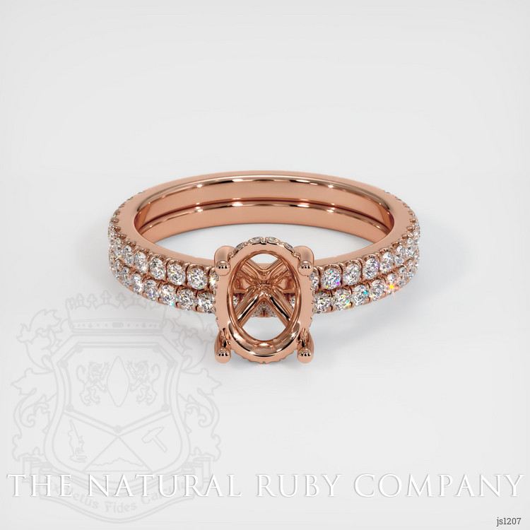 14K Rose Gold Pave Ring Setting