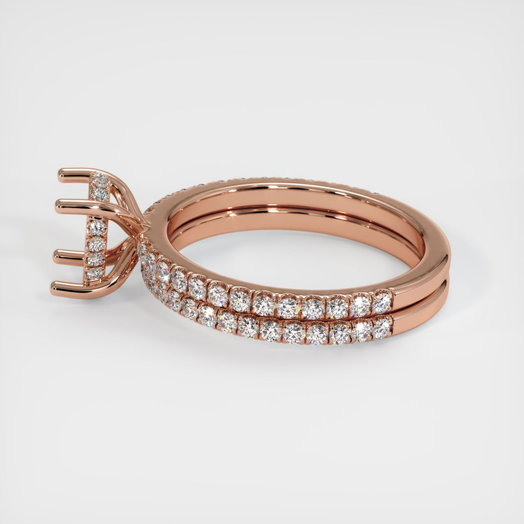 14K Rose Gold Pave Ring Setting