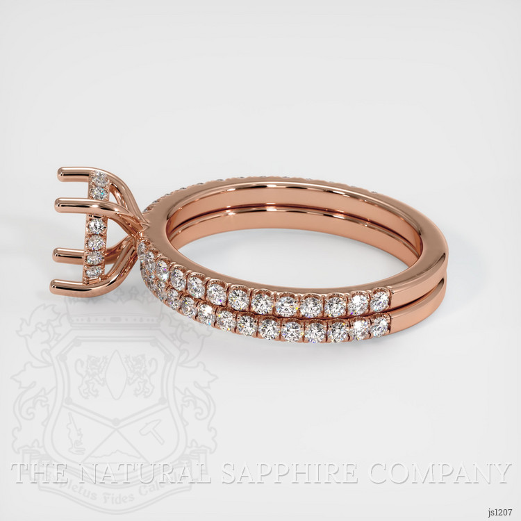 14K Rose Gold Pave Ring Setting