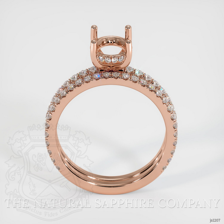 14K Rose Gold Pave Ring Setting