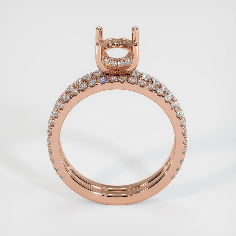 14K Rose Gold Pave Ring Setting