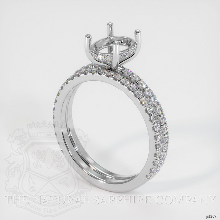 14K White Gold Pave Ring Setting
