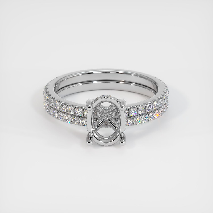 14K White Gold Pave Ring Setting