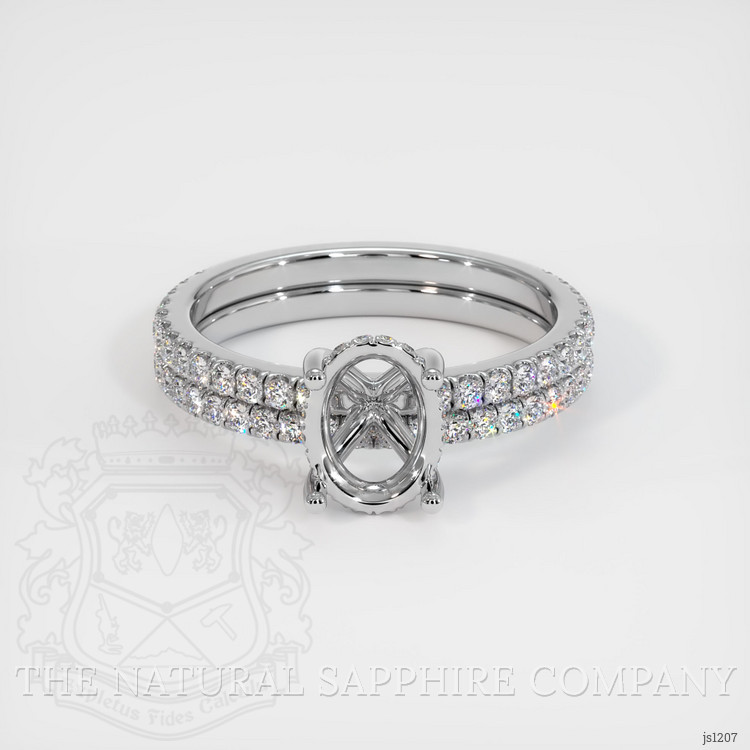 14K White Gold Pave Ring Setting