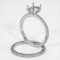 14K White Gold Pave Ring Setting Image