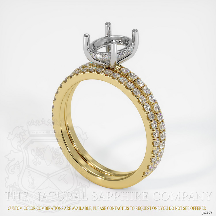 14K White & Yellow Pave Ring Setting