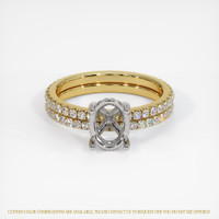 14K White & Yellow Pave Ring Setting Image
