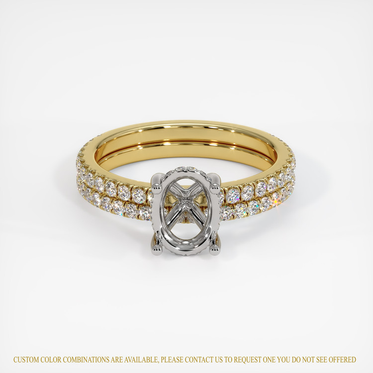 14K White & Yellow Pave Ring Setting
