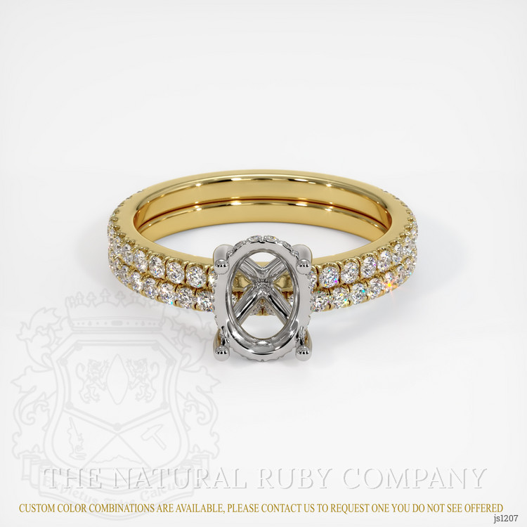 14K White & Yellow Pave Ring Setting
