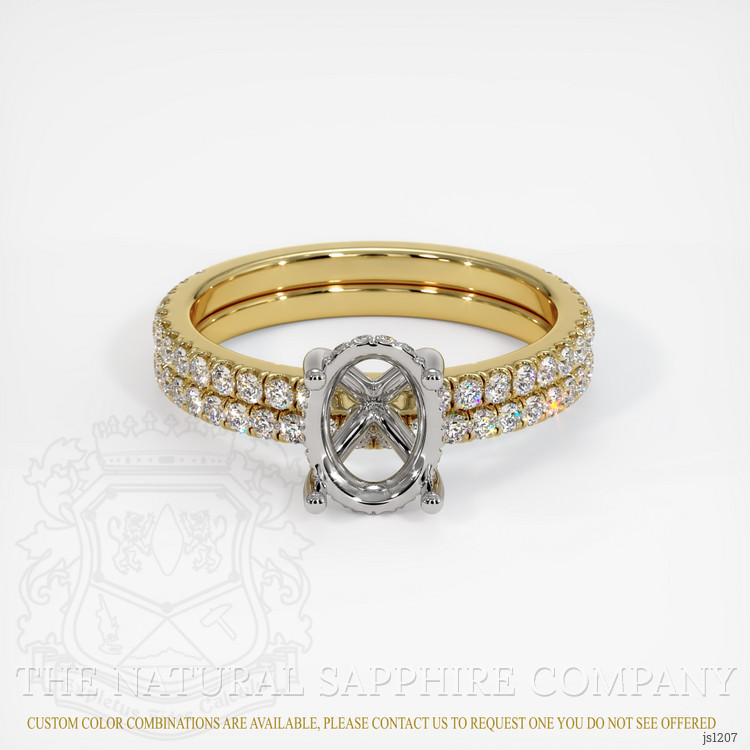 14K White & Yellow Pave Ring Setting