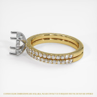 14K White & Yellow Pave Ring Setting Image