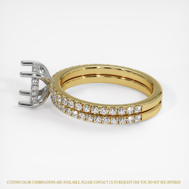 14K White & Yellow Pave Ring Setting